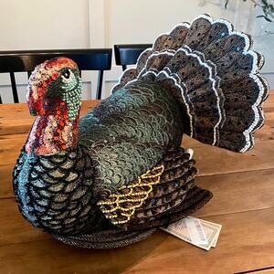John Derian x Target Beaded Turkey Pillow Holiday Novelty Collectible Home Décor